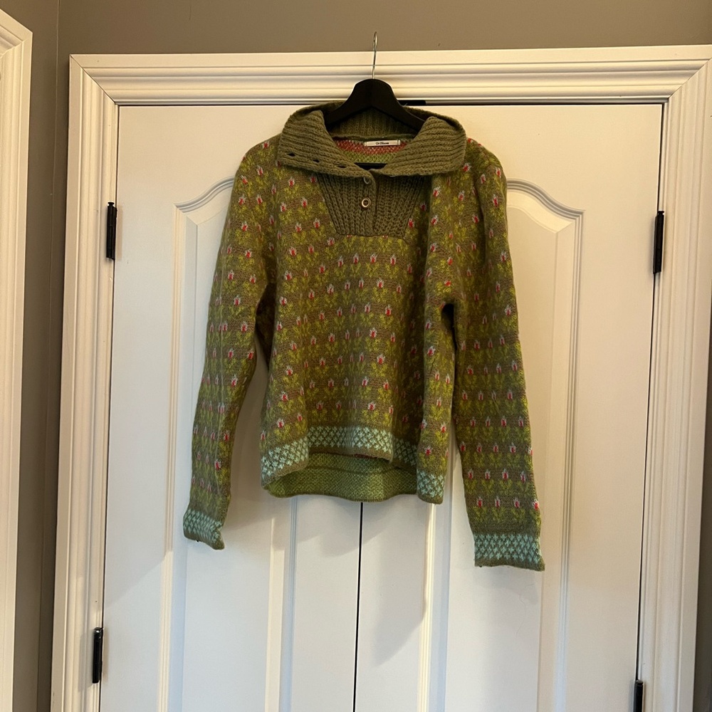 Green Patterned Women's Sweater
